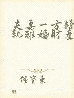 夫妻一方精神出轨离婚财产分割