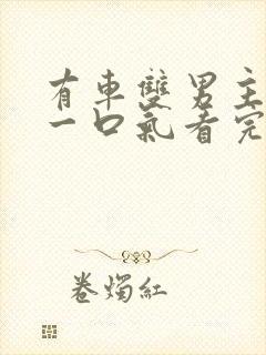 有车双男主小说一口气看完