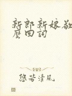 新郎新娘敬酒怎么回词