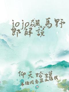 jojo飙马野郎解说