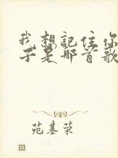 我想记住你的样子是哪首歌的歌词