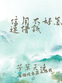 信用不好怎么快速借钱