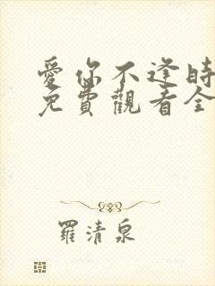 爱你不逢时短剧免费观看全集