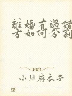 离婚有过错的一方如何分割财产