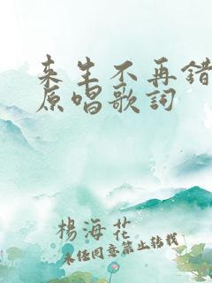 来生不再错过你原唱歌词