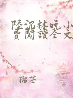 陆沉林晚小说免费阅读全文最新章节