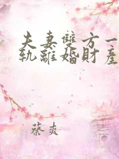 夫妻双方一方出轨离婚财产如何分割