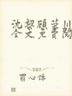 沈黎顾荣川小说全文免费阅读