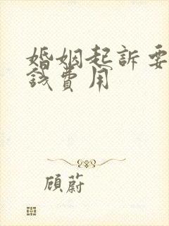 婚姻起诉要多少钱费用