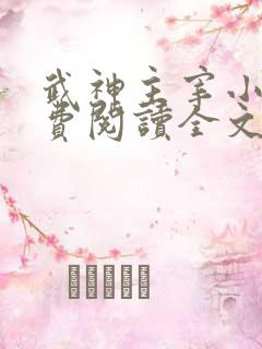 武神主宰小说免费阅读全文免费阅读
