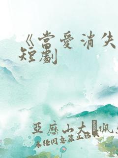 《当爱消失时》短剧