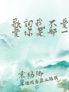 歌词我不爱你谁爱你是哪一首歌