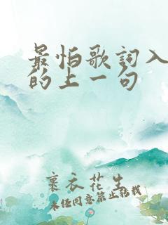 最怕歌词入了心的上一句