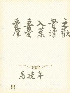 爱妻入骨之盛婚厚爱叶清欢