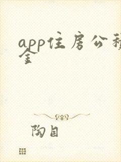 app住房公积金