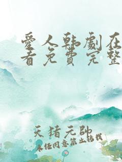 爱人韩剧在线观看免费完整版