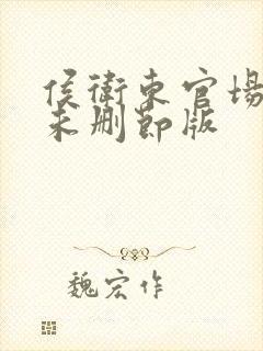 侯卫东官场笔记未删节版