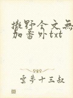 撒野全文无删减加番外txt