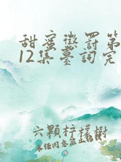 甜蜜惩罚第一季12集台词完整免费观看