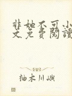 非她不可小说全文免费阅读无弹窗