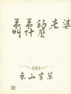 弟弟的老婆应该叫什么