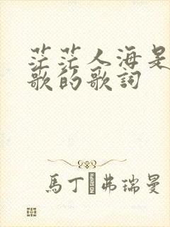 茫茫人海是哪首歌的歌词