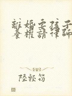 离婚要孩子的抚养权请律师的多少钱