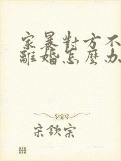 家暴对方不愿意离婚怎么办