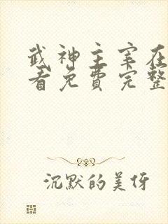 武神主宰在线观看免费完整观看