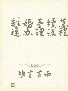 离婚手续怎么快速办理流程