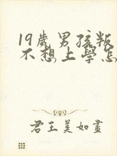 19岁男孩叛逆不想上学怎么办