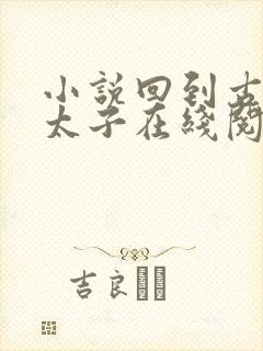 小说回到古代当太子在线阅读免费