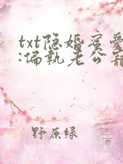 txt隐婚蜜爱:偏执老公宠上瘾