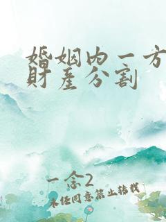 婚姻内一方出轨财产分割