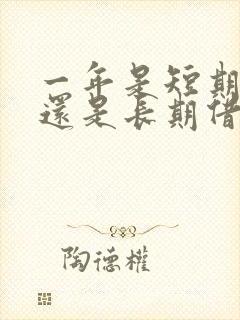 一年是短期借款还是长期借款