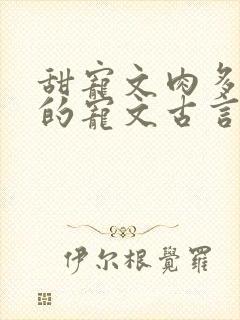 甜宠文肉多好看的宠文古言