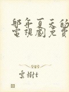 那年夏天的秘密电视剧免费观看