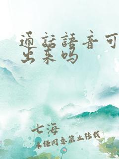 通话语音可以调出来吗