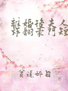 离婚后夫人带娃炸翻豪门短剧