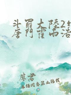 斗罗大陆2绝世唐门霍雨浩和王冬