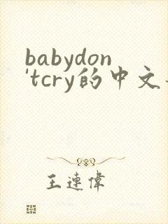 babydon'tcry的中文歌词