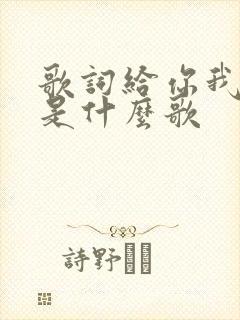 歌词给你我的心是什么歌