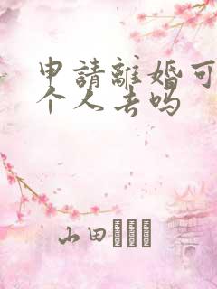 申请离婚可以一个人去吗