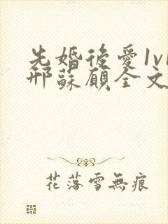 先婚后爱1v1邢苏愿全文免费