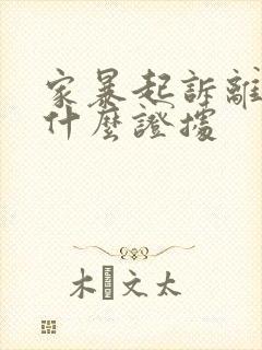 家暴起诉离婚要什么证据