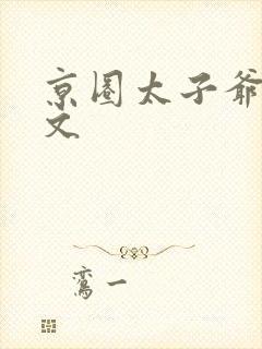 京圈太子爷甜宠文