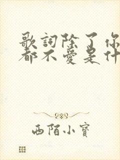 歌词除了你我谁都不爱是什么歌