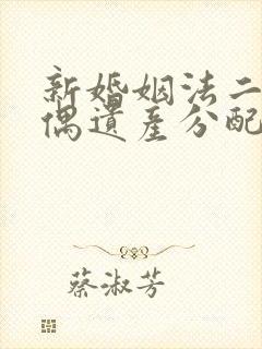 新婚姻法二婚丧偶遗产分配