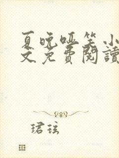 夏晚哑笑小说全文免费阅读最新章节