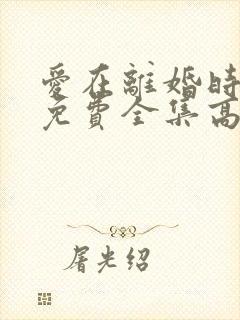 爱在离婚时短剧免费全集高清云